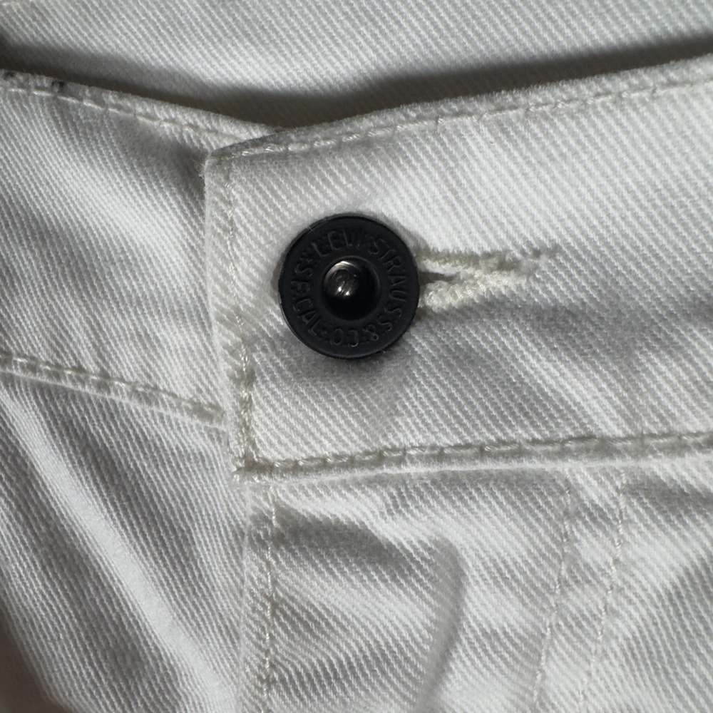 Levis 511 Skinny Jeans Mens 34x32 White Denim Vintage Y2K Stretch Pants - Picture 5 of 13